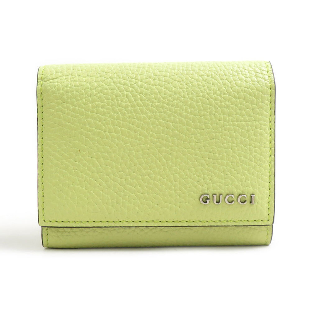 Gucci GUCCI Bi-fold Wallet Leather Light Yellow Men's Women's 771210 r11455a